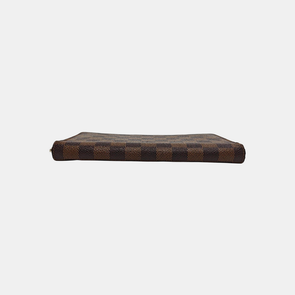 ZIPPY Damier Ebene Coated Canvas Brown Wallet