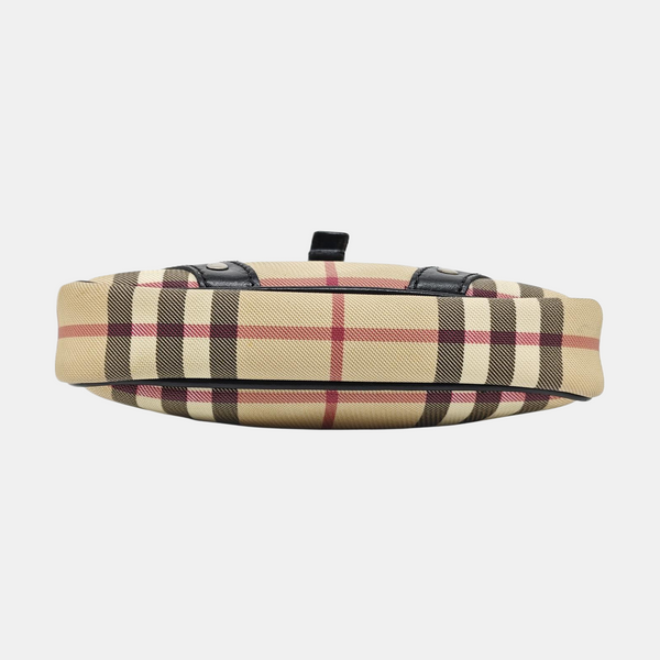 Coated Canvas Shoulder Bag Beige