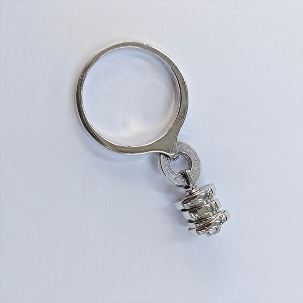 18k White Gold Silver Ring EU 53