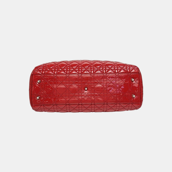Dior Soft Large Cannage Patent Leather Red