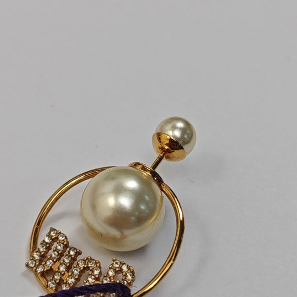 Dior Tribales Metal White Stud Earrings