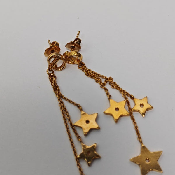 Dior Star Metal Gold Stud Earrings