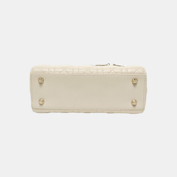Lady Dior Small Cannage Lambskin White
