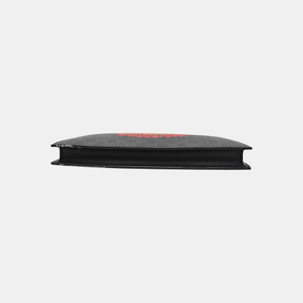 Coated Canvas Clutch Black