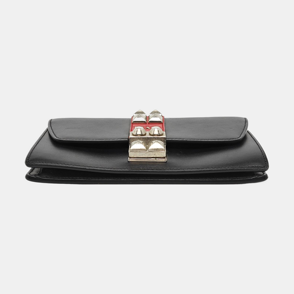 Elektra Mini Calfskin Black Wallet