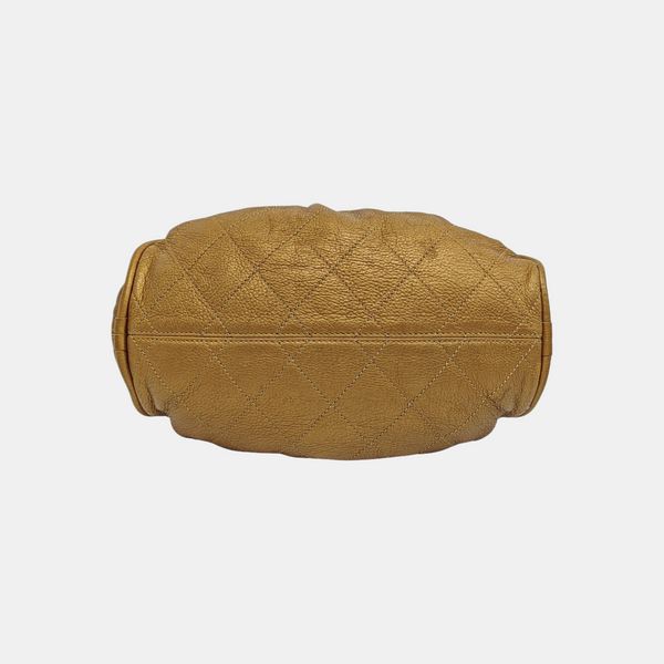 Quilted Deer Leather Gold