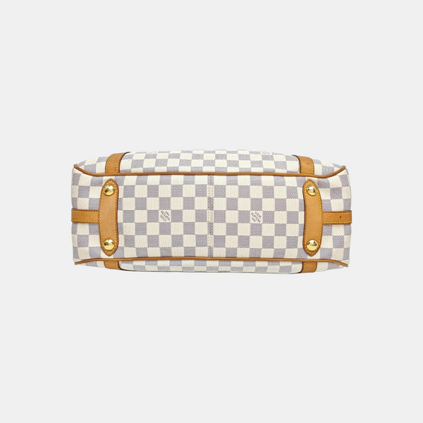 STRESA PM Damier Azur Coated Canvas White