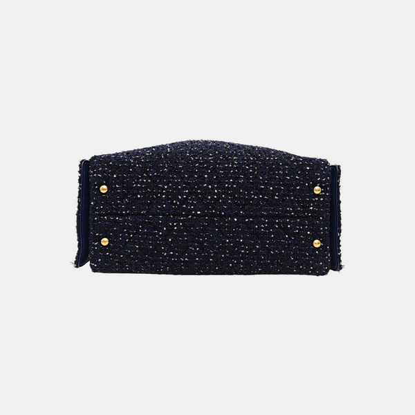 CHANEL 25 Medium Quilted Fabric Blue