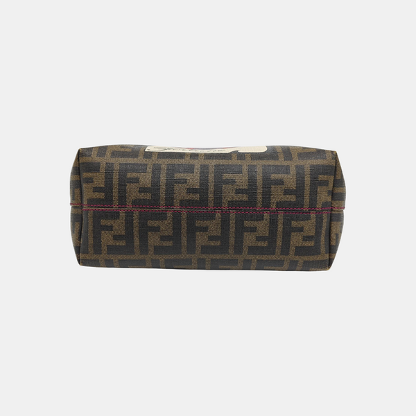 Coated Canvas Top Handle Bag Brown