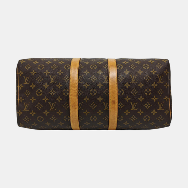 KEEPALL 45 Monogram Coated Canvas Brown