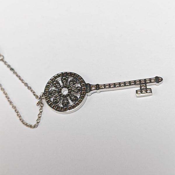 Tiffany Keys 18k White Gold Silver Necklace