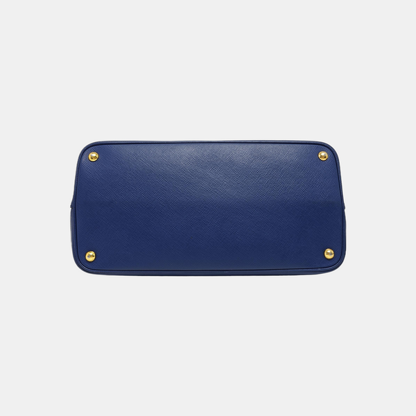 Double Large Saffiano Calfskin Blue
