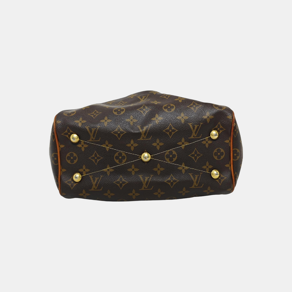 Monogram Coated Canvas Top Handle Bag Brown
