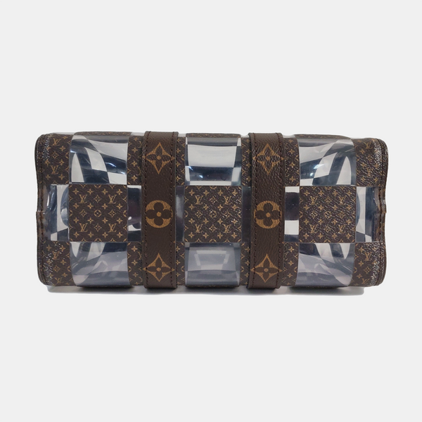 KEEPALL 25 Monogram Coated Canvas Brown