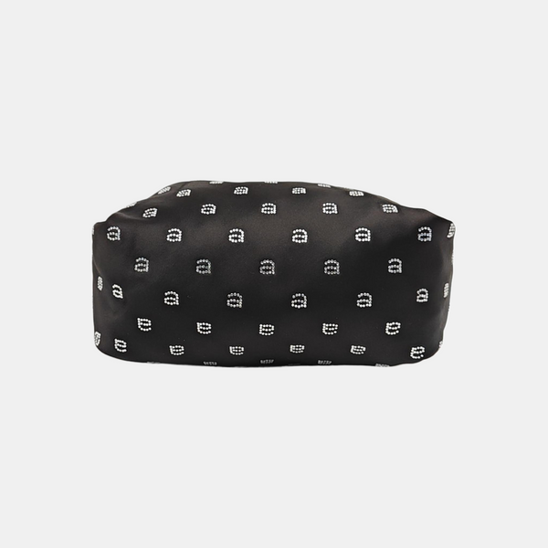Silk Satin Top Handle Bag Black