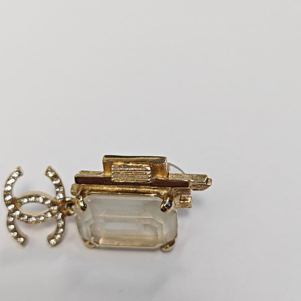 CC Logo Brass Gold Earrings