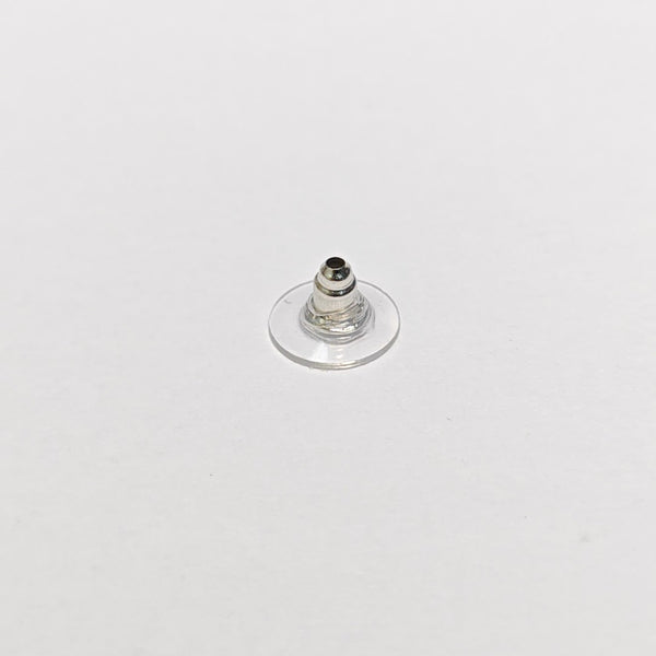 CC Logo Metal Silver Stud Earrings