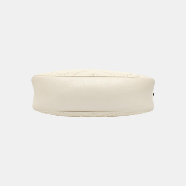 GG Marmont Small Quilted Calfskin White