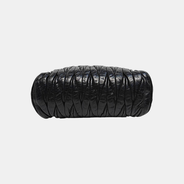 Quilted Lambskin Shoulder Bag Black