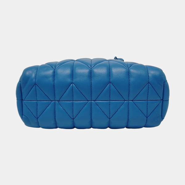 Bow Tote Small Quilted Lambskin Blue