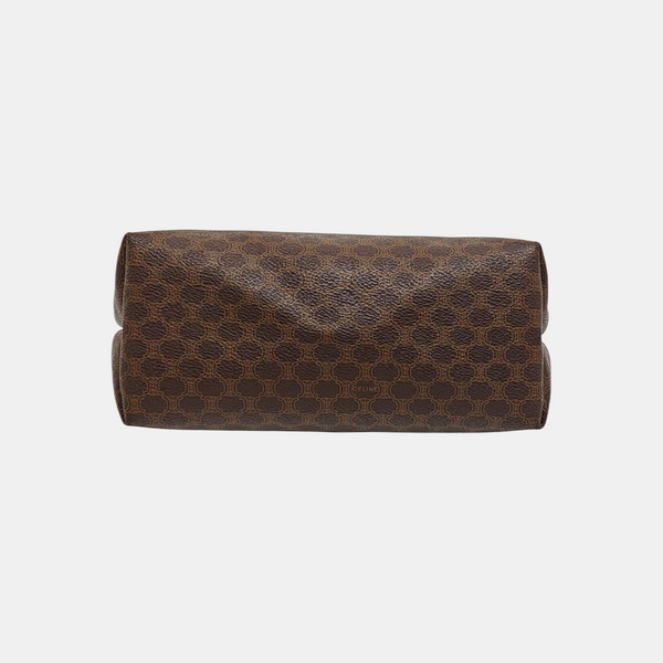 Coated Canvas Top Handle Bag Brown