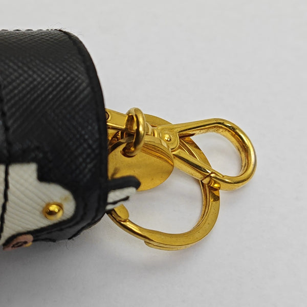 Leather Bag Charm Black