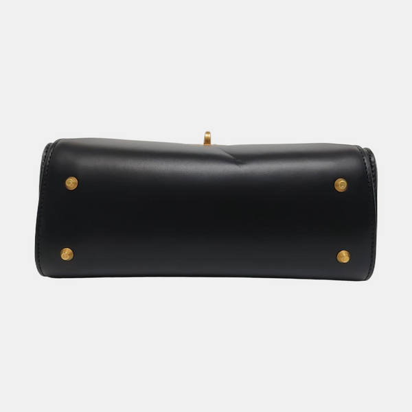 Calfskin Top Handle Bag Black