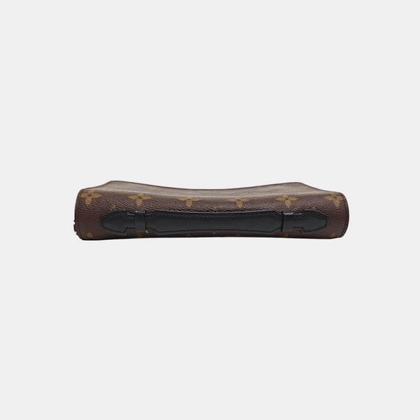 Monogram Coated Canvas Clutch Brown
