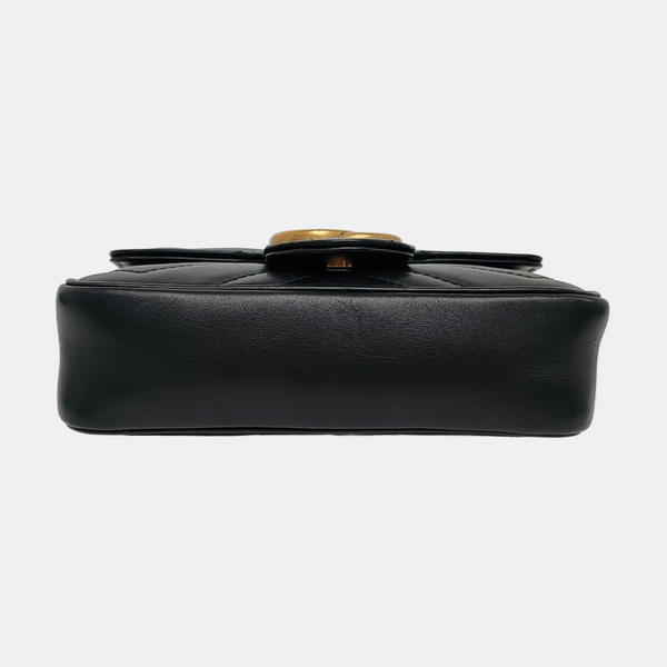 GG Marmont Mini Quilted Calfskin Black