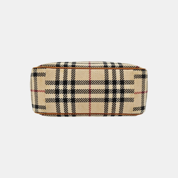 Fabric Top Handle Bag Brown