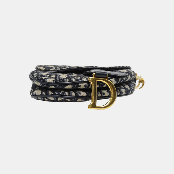 Saddle Mini Oblique Canvas Blue