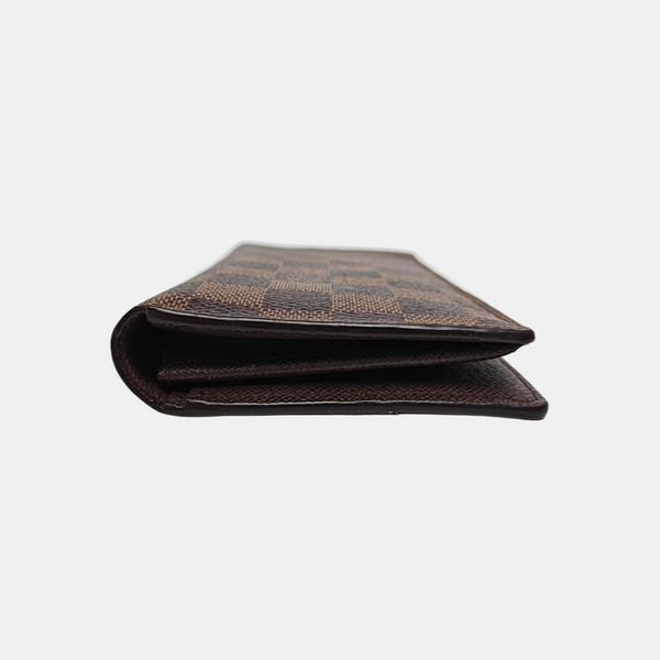 BRAZZA Damier Ebene Coated Canvas Brown Wallet