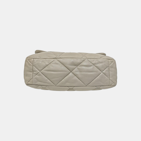 CHANEL 19 Maxi Quilted Lambskin Gray