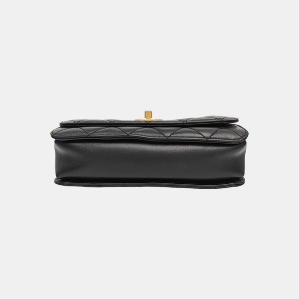 Quilted Calfskin Shoulder Bag Black
