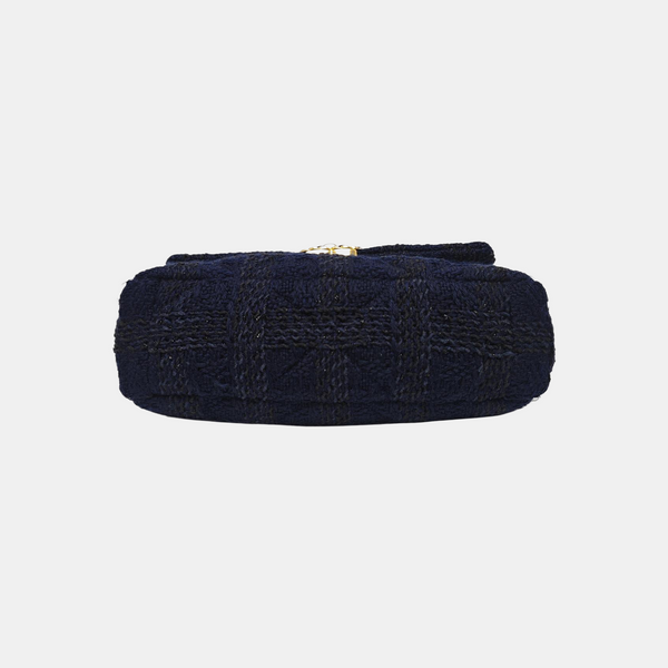CHANEL 19 Small Quilted Fabric Blue