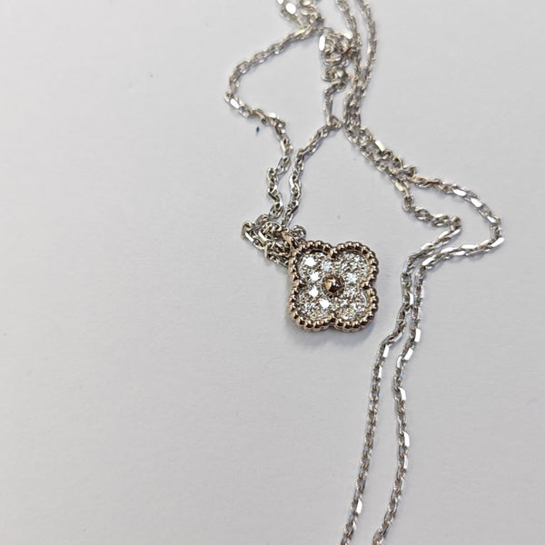Sweet Alhambra 18k White Gold Silver Necklace