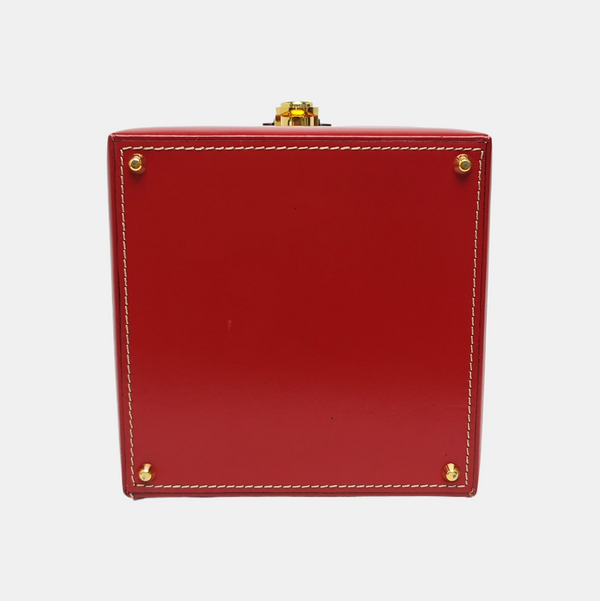 Calfskin Top Handle Bag Red