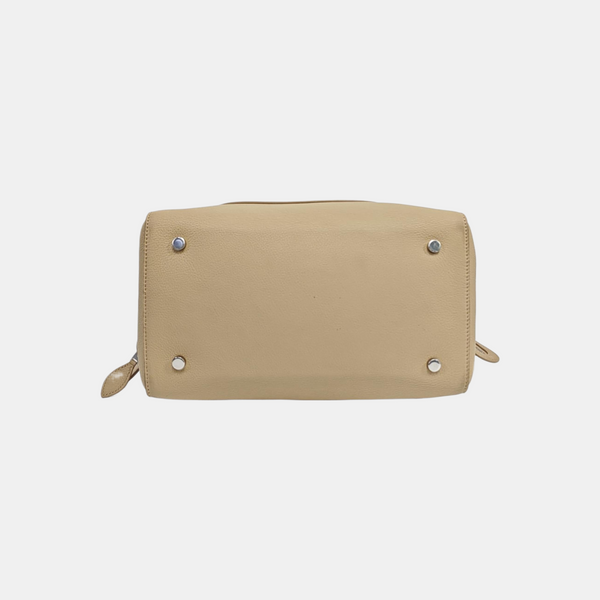 Calfskin Top Handle Bag Beige