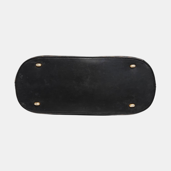 Coated Canvas Top Handle Bag Brown