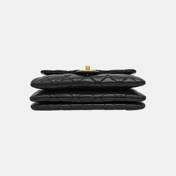 Quilted Lambskin Shoulder Bag Small Black