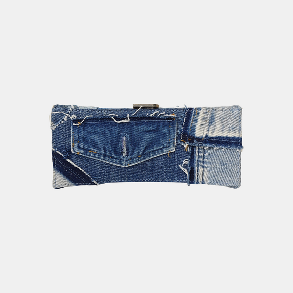 Hourglass Small Quilted Denim Blue
