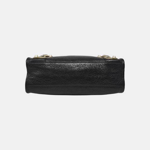 Classic Metallic Edge City Mini Lambskin Black