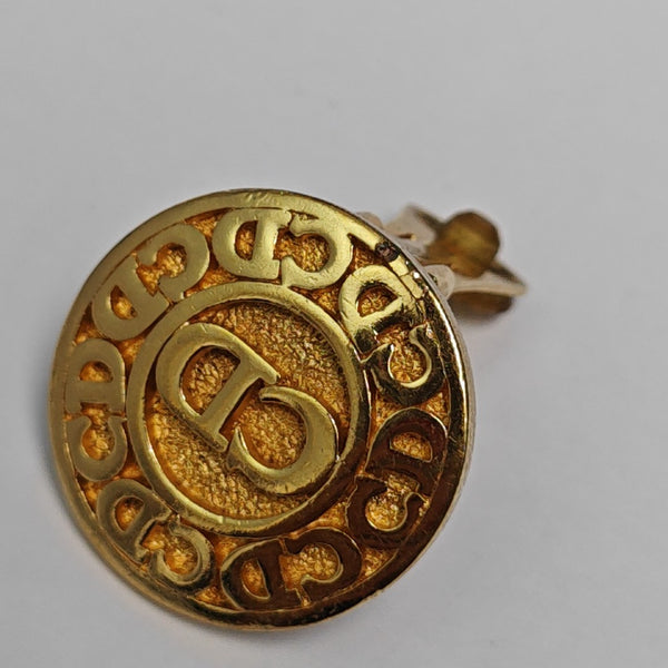 Petit CD Metal Gold Clip On Earrings
