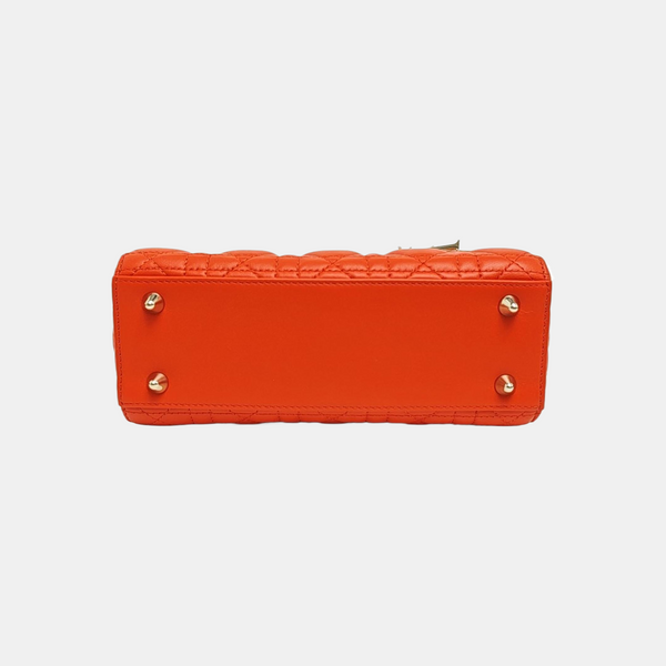 Lady Dior Small Cannage Lambskin Orange