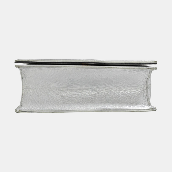 Diorama Medium Cannage Calfskin Silver