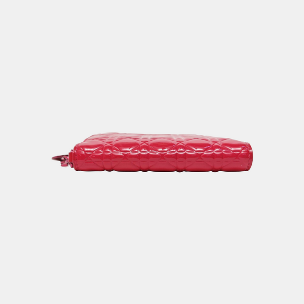 Lady Dior Super Mini Cannage Lambskin Red Wallet