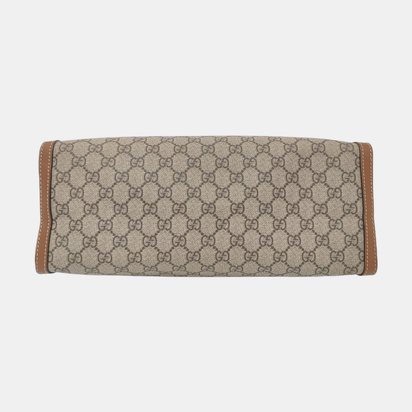 Padlock Medium Monogram Coated Canvas Beige
