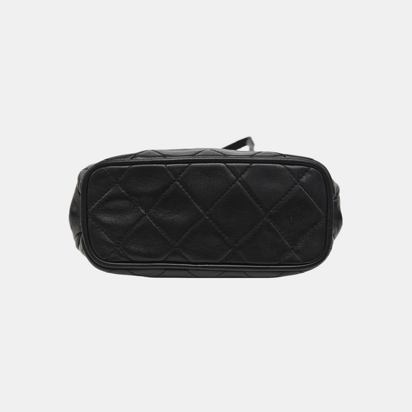 Quilted Lambskin Shoulder Bag Black
