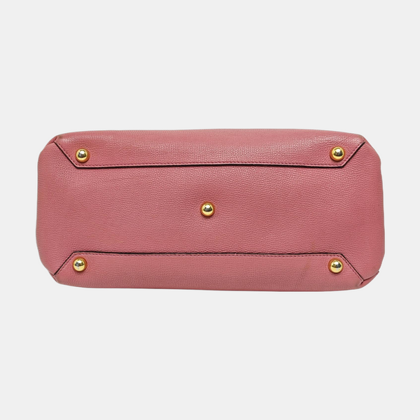 The Banner Medium Calfskin Pink