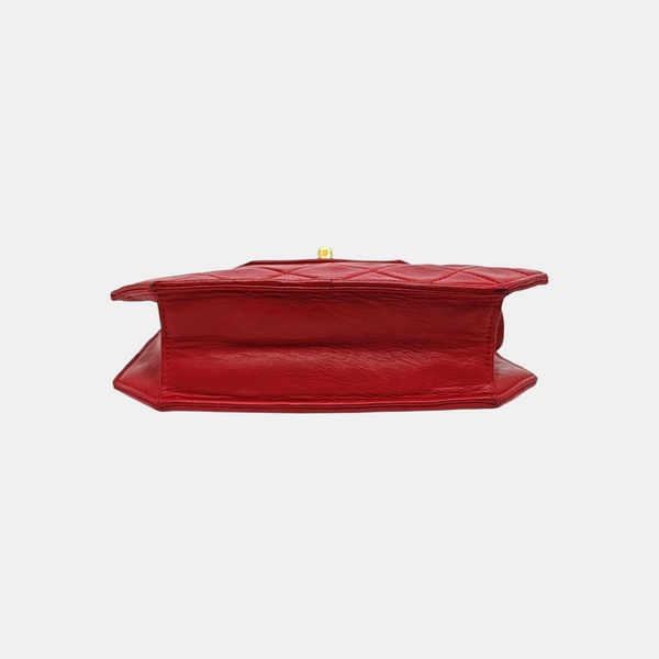 Quilted Lambskin Shoulder Bag Red